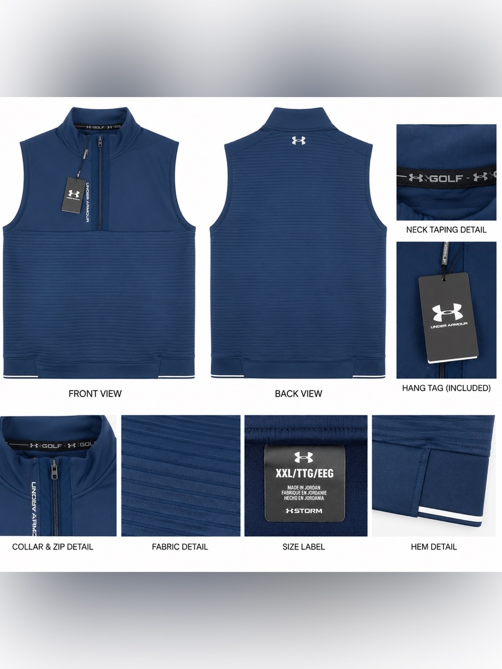 NWT Under Armour Storm Daytona Golf Vest Navy Men’s XXL 2XL